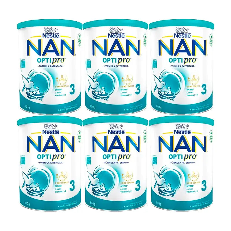 Nestlé Nan Optipro 3 Aufwuchsmilch, 6x800 g