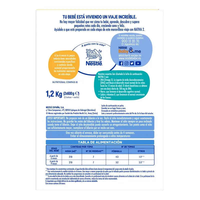 Nestlé Nativa 2, 1200 g