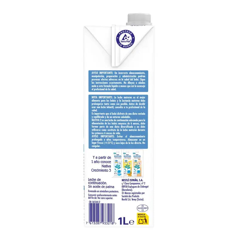 Nestlé Nativa 2 Flüssigkeit, 1L