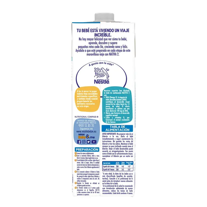 Nestlé Nativa 2 Flüssigkeit, 1L