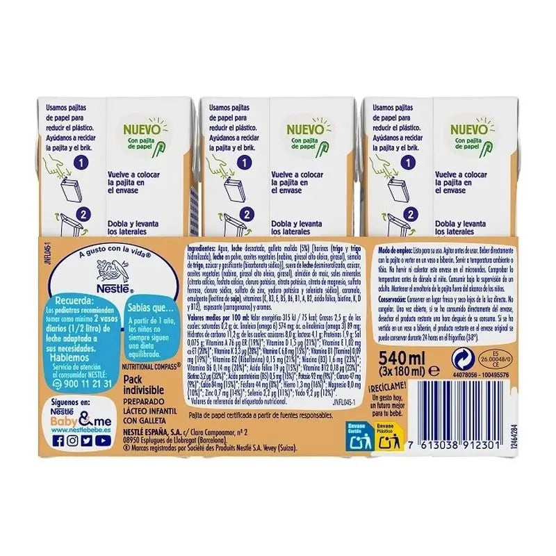 Nestlé Nativa Wachstum 3 Biskuit, 3X180 ml