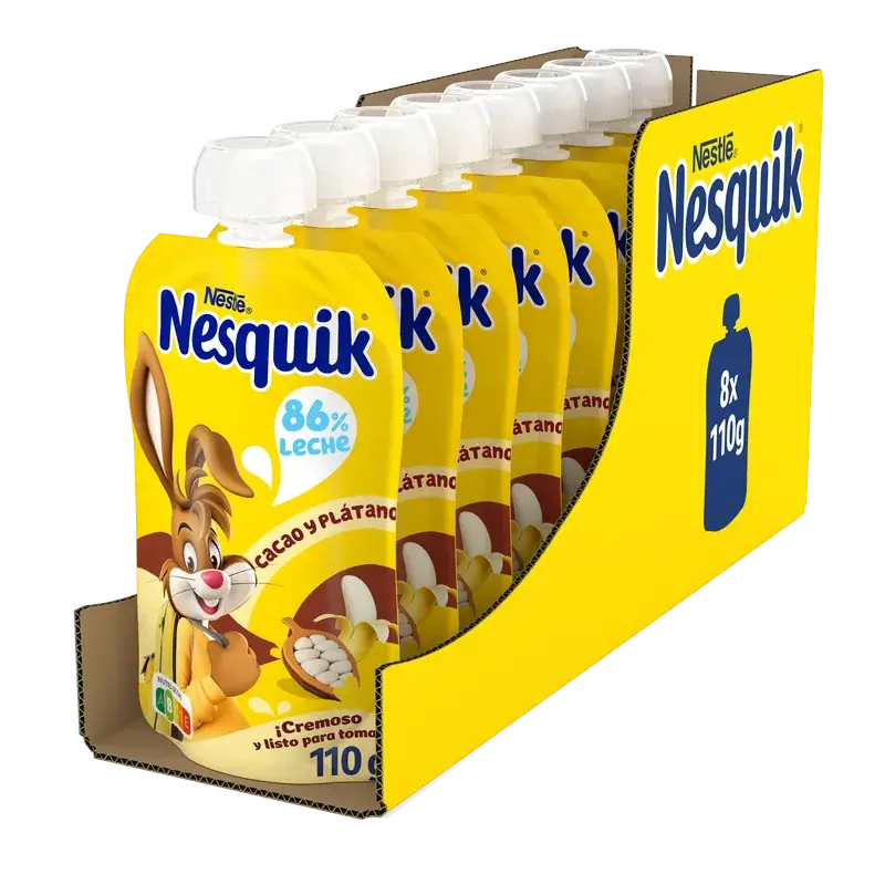 Nestlé Nesquik Kakao und Banane, 8 x 110 g