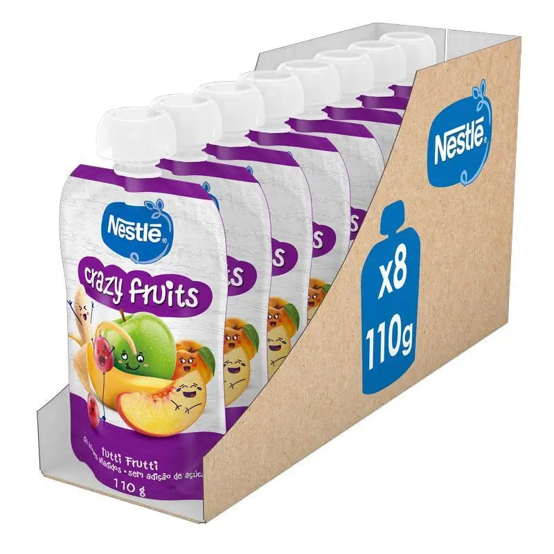 Nestlé Pack Püree Sachet Crazy Fruits, 110 gr x 8 Einheiten
