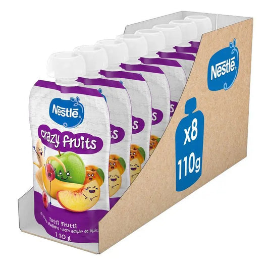 Nestlé Pack Püree Sachet Crazy Fruits, 110 gr x 8 Einheiten