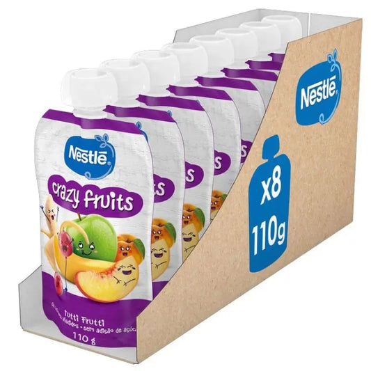 NESTLÉ Pack Püree Sachet Crazy Fruits , 110g x 8 Einheiten