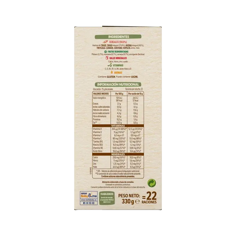 Nestlé Getreidebrei mit 8 Getreidesorten, 0 % Obst, 330 g