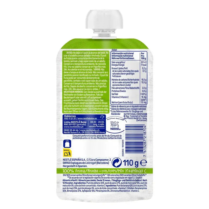 Nestlé Püree Happy Fruits Sachet, 110 g