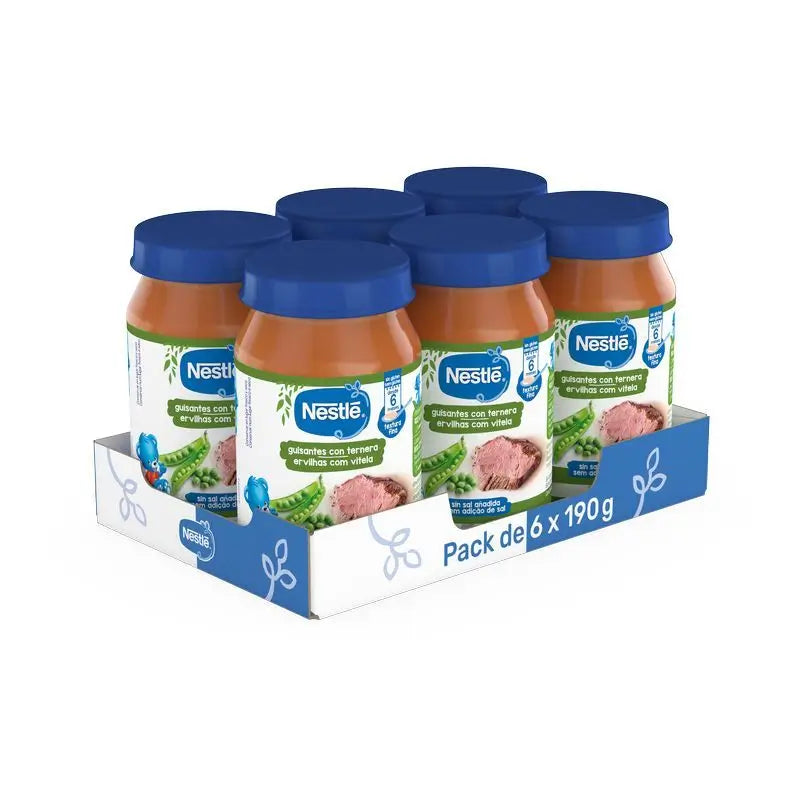 NESTLÉ Packung Tarritos Erbsen mit Rindfleisch , 190g x 6 Stück