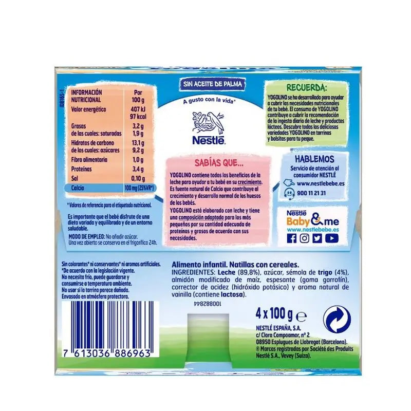Nestlé Yogolino Desserts Cerealien, 4X100 g