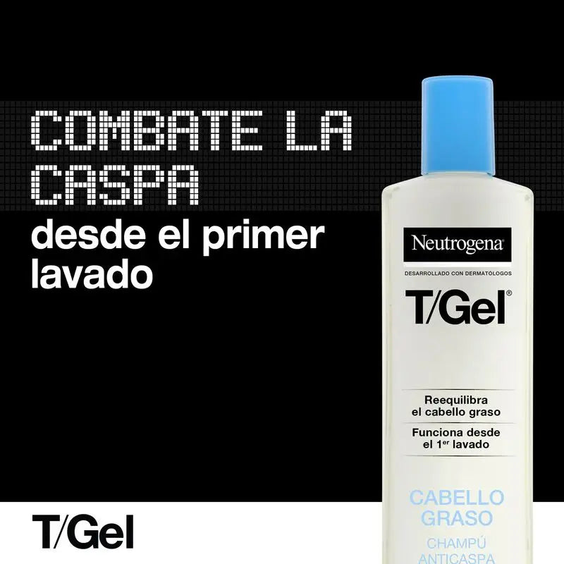 Neutrogena T/Gel Anti-Schuppen Shampoo für fettiges Haar Packung, 2 x 250 ml