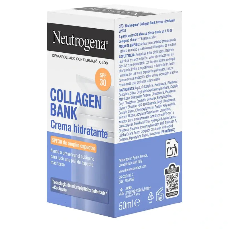 Neutrogena Collagen Bank feuchtigkeitsspendende Gesichtscreme Spf30, 50 ml