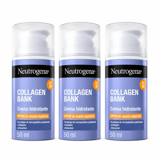 Neutrogena Collagen Bank Feuchtigkeitscreme für das Gesicht LSF 30, 3er-Pack à 50 ml