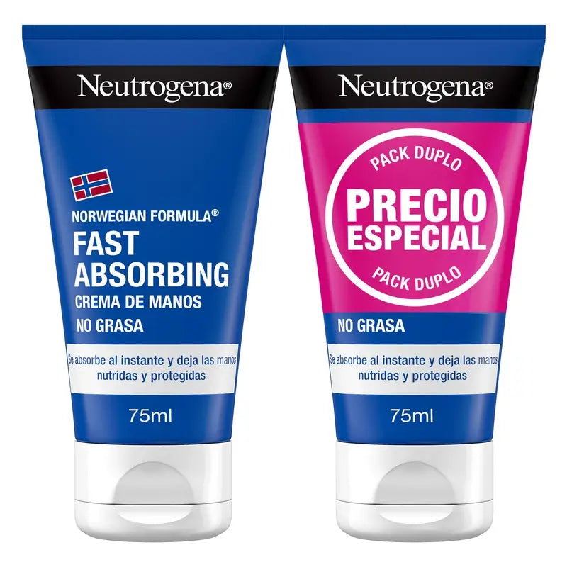 Neutrogena Schnelle Absorption Reparatur Handcreme, 2 X 75 ml Packung