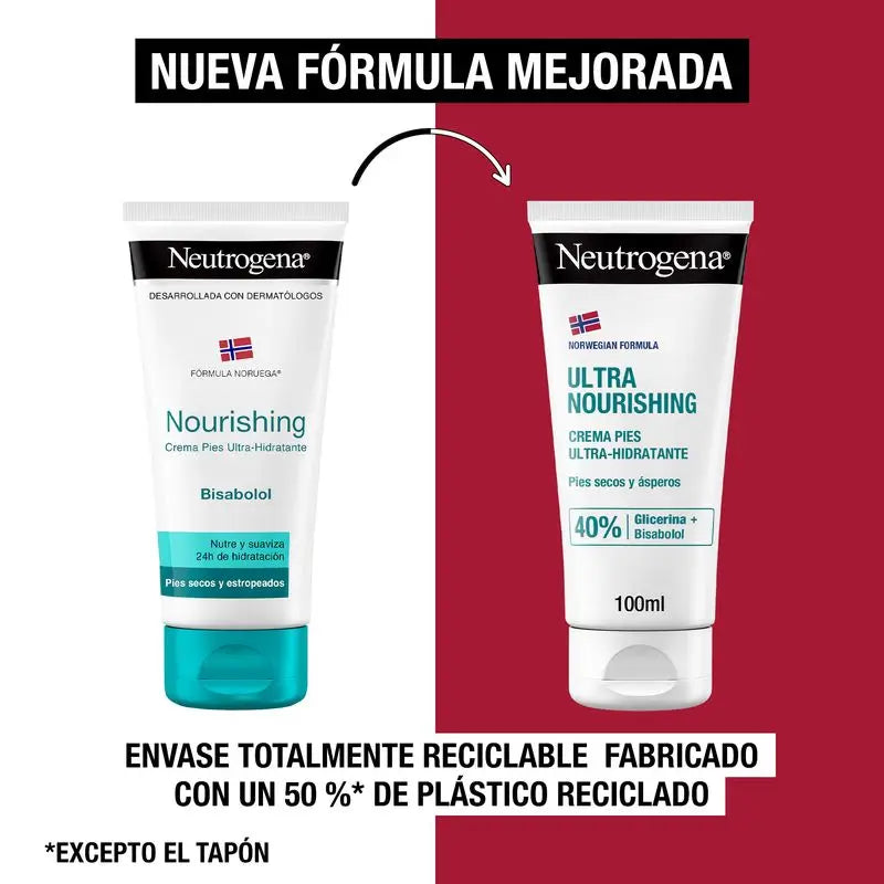 Neutrogena Ultra-Feuchtigkeitscreme für trockene und raue Füße, 100 ml