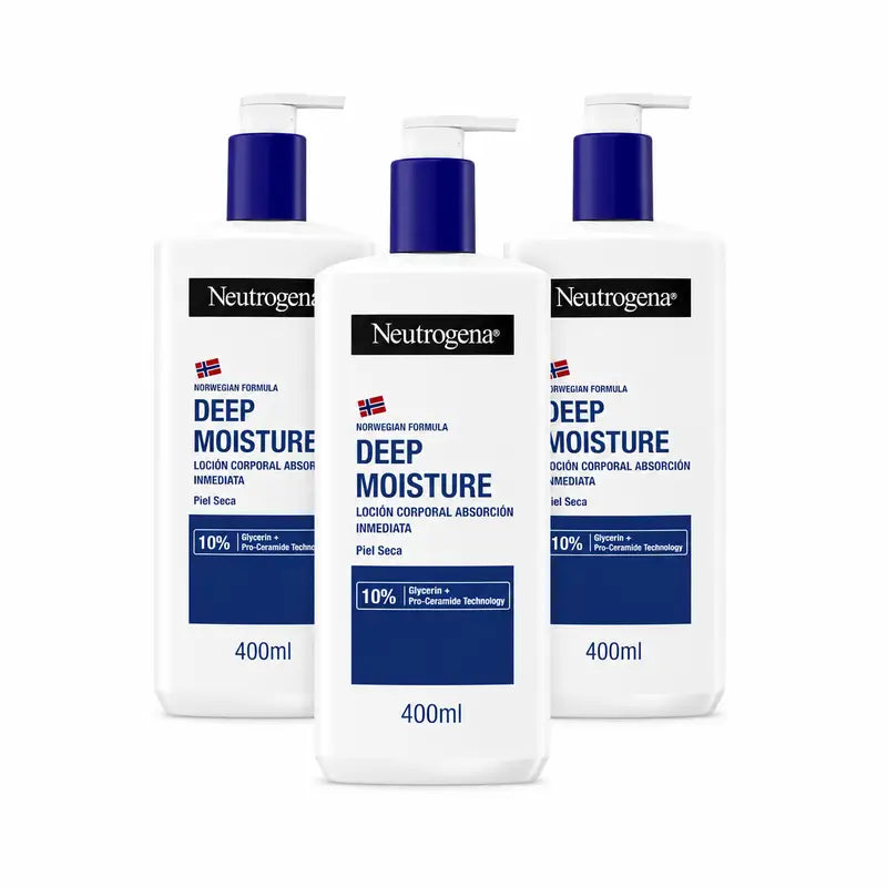 Neutrogena Feuchtigkeitscreme für trockene Haut, 3er-Pack à 400 ml