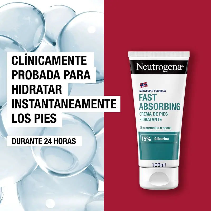 Neutrogena Sofortige Absorption feuchtigkeitsspendende Fußcreme Packung, 2x100 ml