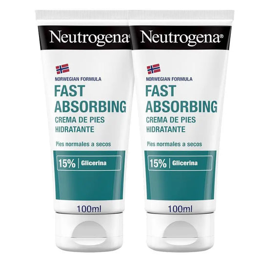 Neutrogena Sofortige Absorption feuchtigkeitsspendende Fußcreme Packung, 2x100 ml