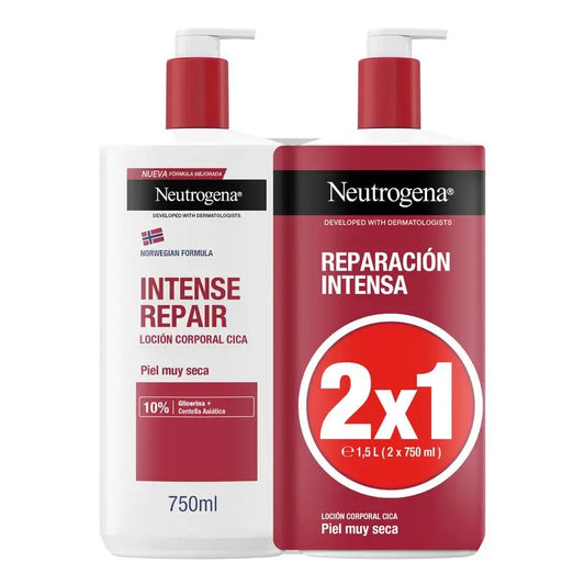 Neutrogena Neutrogena sehr trockene Haut reparierende feuchtigkeitsspendende Körpercreme Cica, Packung 2x750 ml
