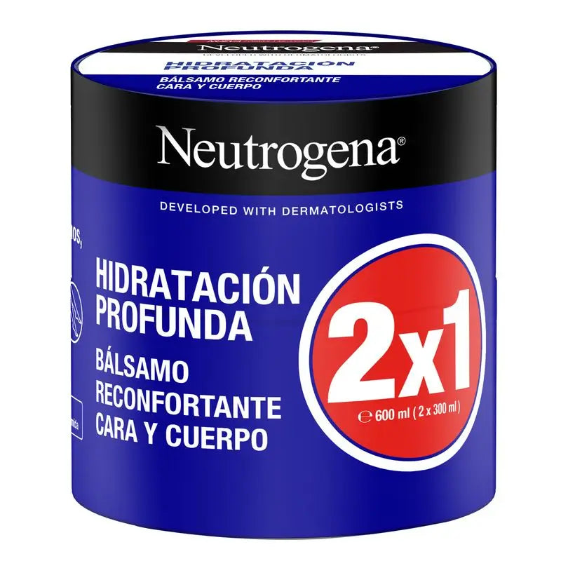 Neutrogena feuchtigkeitsspendende Gesicht & Körper beruhigende Feuchtigkeitscreme Pack, 2X300 ml