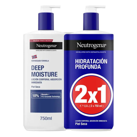 Neutrogena Trockene Haut Körper Feuchtigkeitscreme Pack, 2x750 ml