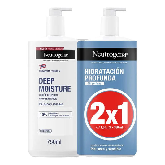 Neutrogena Hypoallergene unparfümierte Körpercreme, 2x750ml
