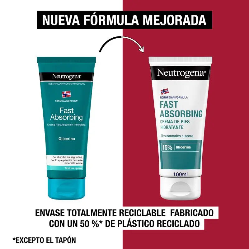 Neutrogena sofortige Absorption feuchtigkeitsspendende Fußcreme, 100ml