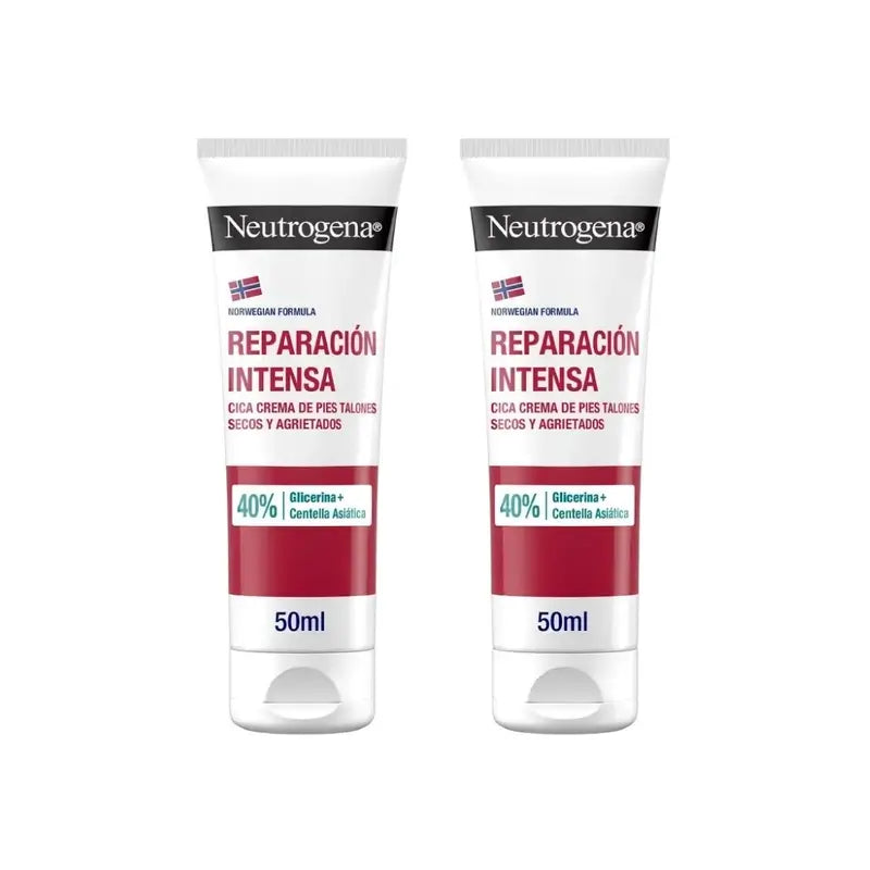 Neutrogena Intensive Reparatur Cica rissige Ferse Fußcreme, 2X50 Ml