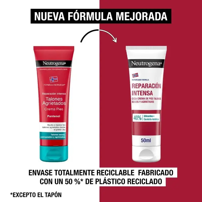 Neutrogena Intensive Reparatur Cica rissige Ferse Fußcreme, 2X50 Ml