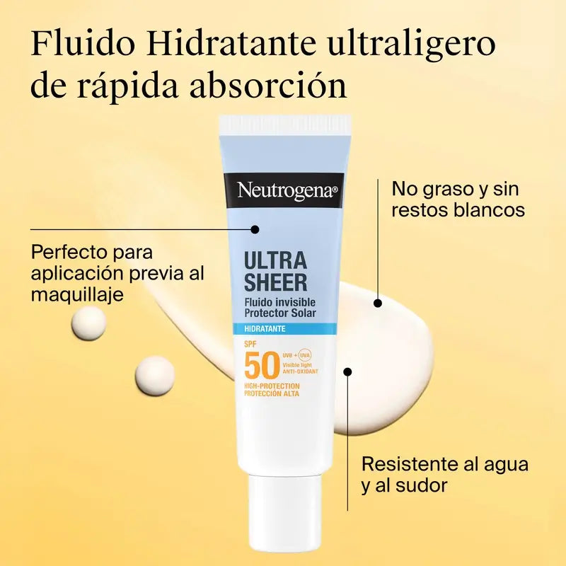 Neutrogena Ultra Sheer unsichtbare feuchtigkeitsspendende Flüssigkeit Spf50, 50 ml
