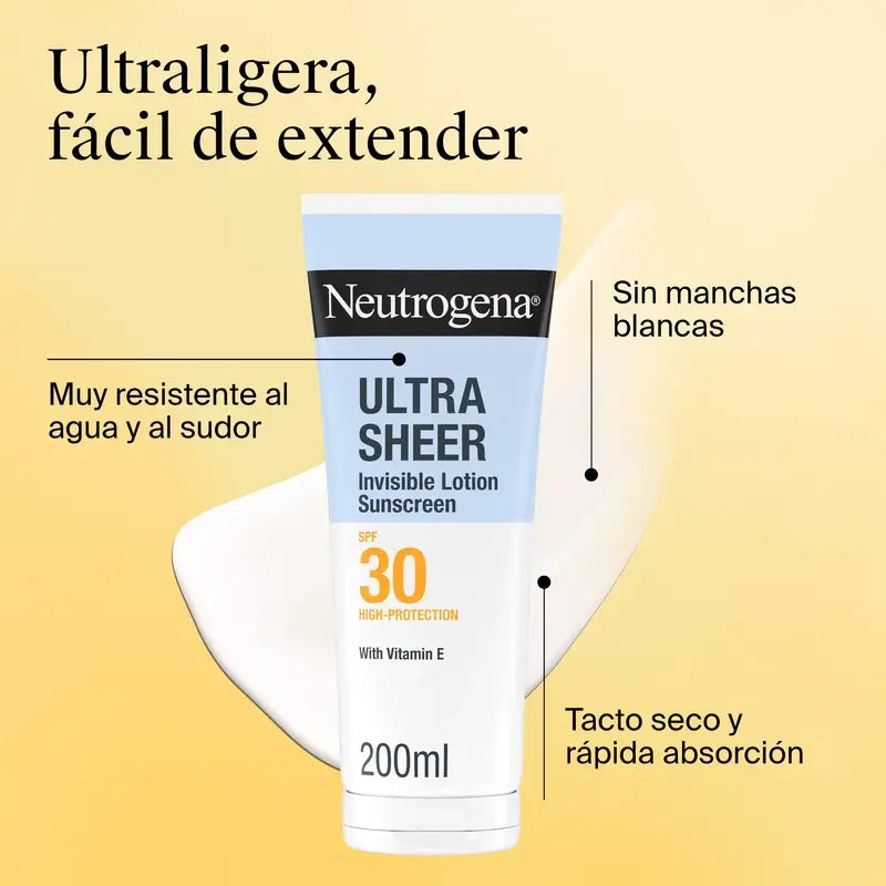 Neutrogena Ultra Sheer unsichtbare feuchtigkeitsspendende Lotion Spf30, 200 ml