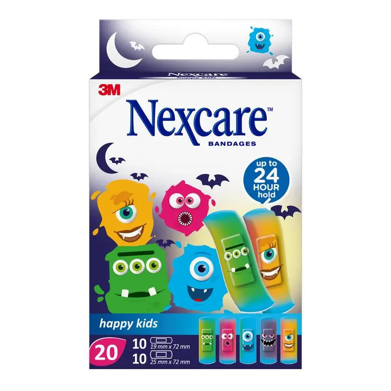 Nexcare Kids Kids Protective Strip Monster Design Assorted , 20 units