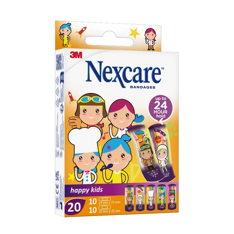Nexcare Kids Schutzstreifen für Kinder mit verschiedenen Berufsbildern, 20 Stück