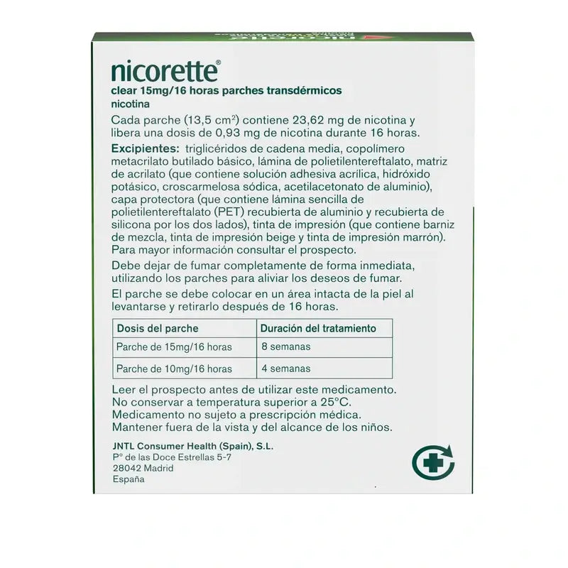 Nicorette Clear 15 mg/16 Stunden, 14 transdermale Pflaster