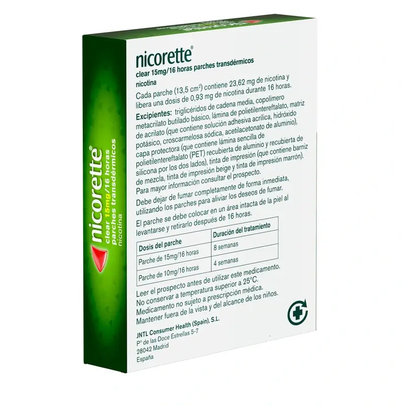 Nicorette Clear 15 mg/16 Stunden, 14 transdermale Pflaster