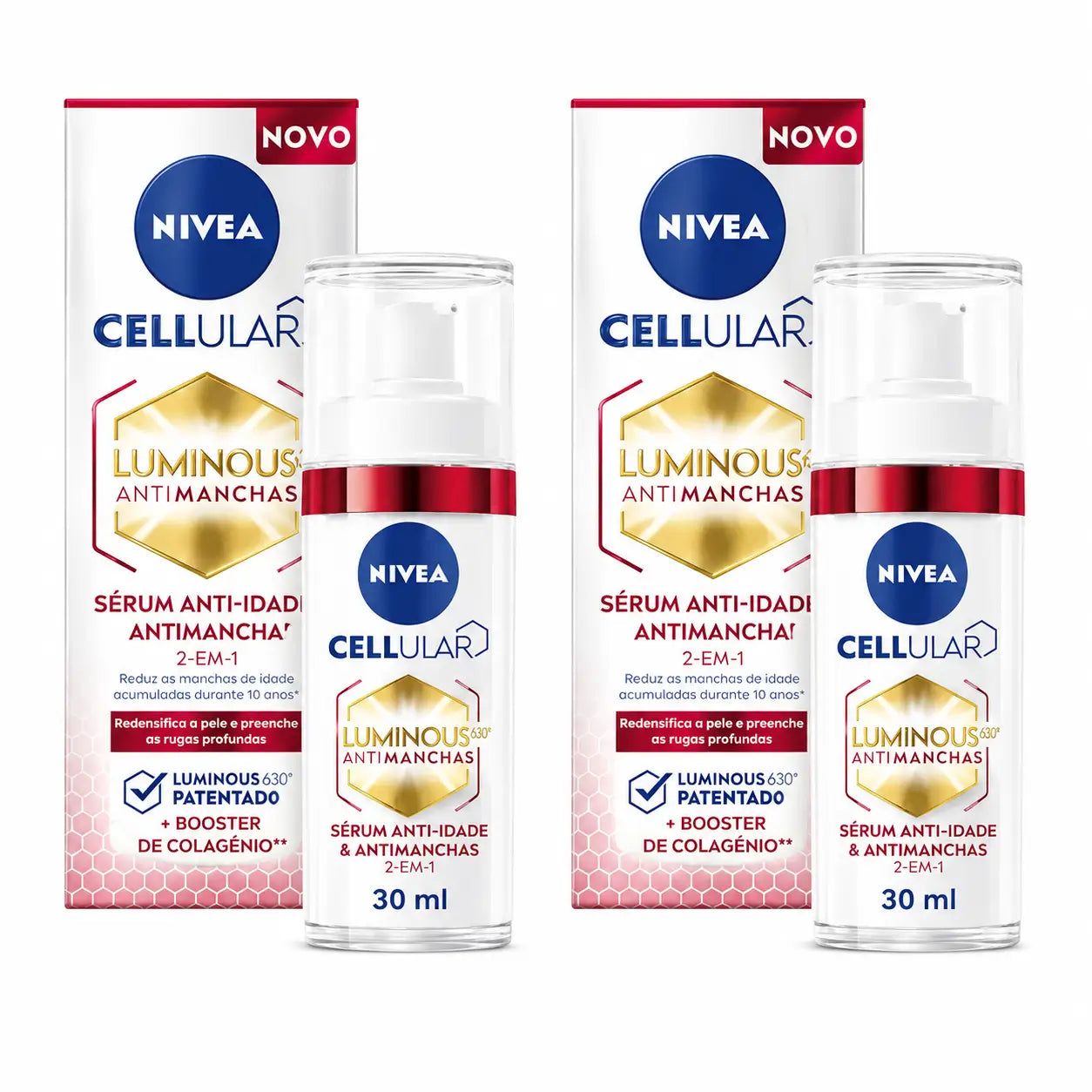 Nivea Cellular Luminous 630 2 In 1 Anti-Blemish & Anti-Ageing Gesichtsserum, 30 ml, 2er Pack
