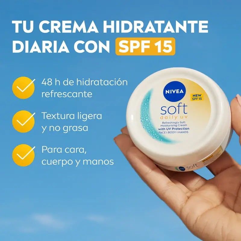 Nivea Soft Daily Uv Mehrzweck-Feuchtigkeitscreme Spf15 100Ml