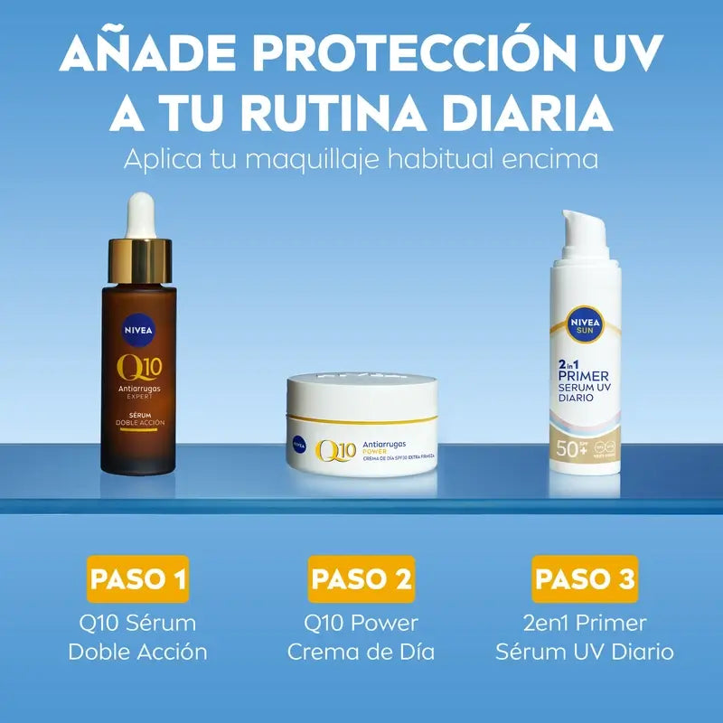 Nivea Sun 2In1 Primer Tägliches Uv Serum Gesichtsschutz Spf50+ 30Ml