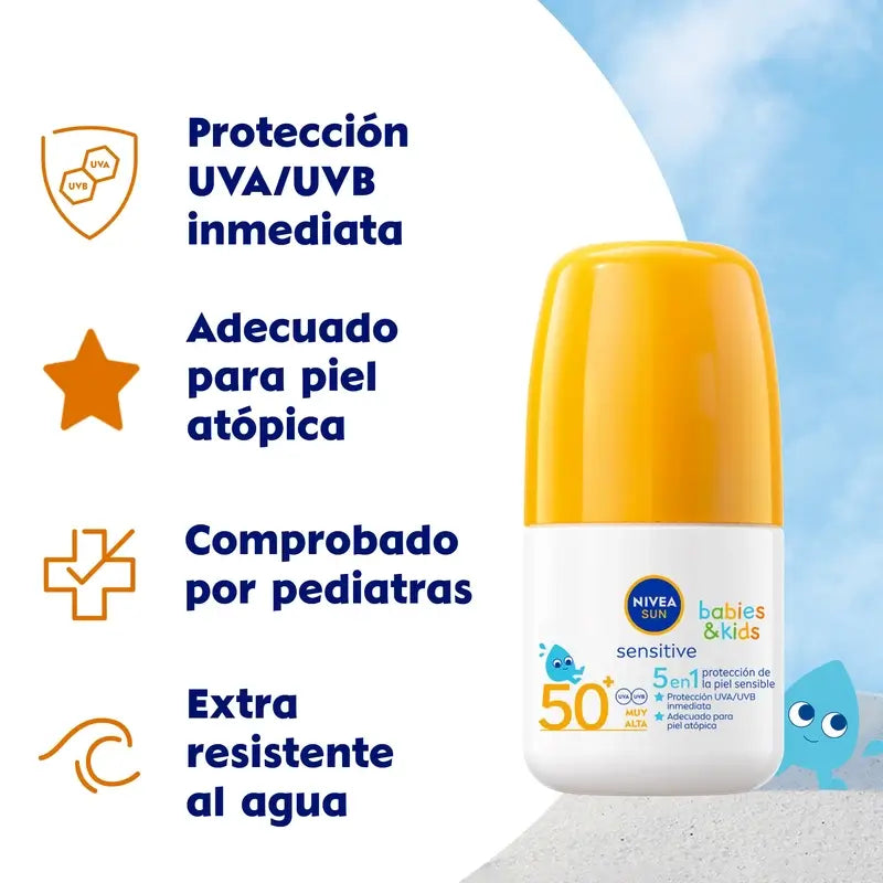 Nivea Sun Babies & Kinder Sensitiv Roll-On Sun Kids Spf50+ 50Ml