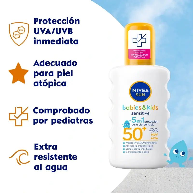 Nivea Sun Babys & Kinder Sensitive Sun Spray Kinder Spf50+ 200Ml