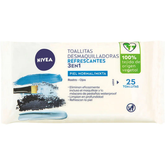 NIVEA Erfrischende, biologisch abbaubare Reinigungstücher (Normale/Mischhaut)
