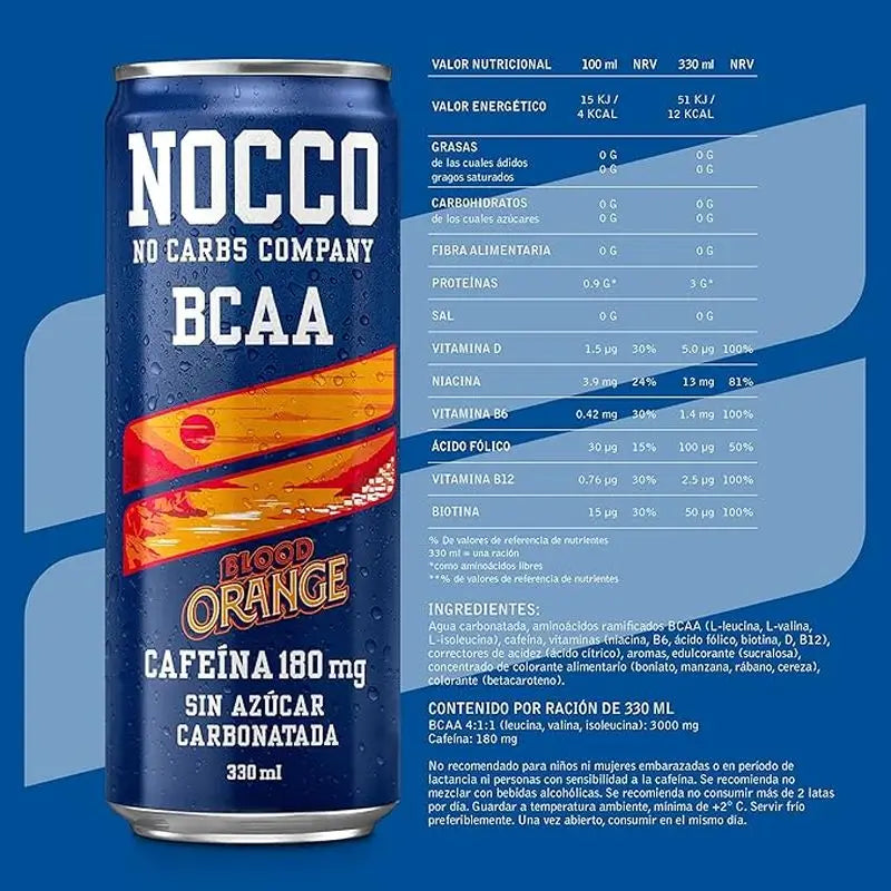 Nocco Bcaa Blutorange Del Sol, 330 ml