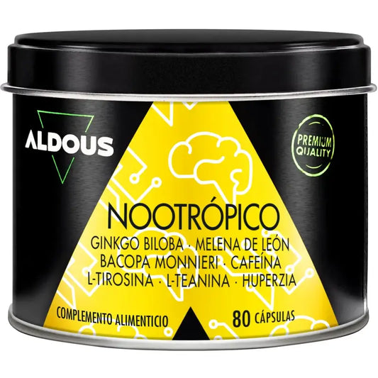 Aldous Labs Nootropic mit Ginkgo Biloba, Löwenmähne, Koffein, Bacopa, Tyrosin, Theanin, Theanin und Huperzine A