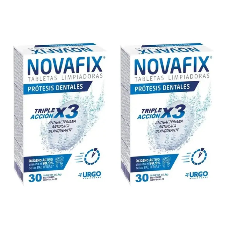 Novafix Reinigungstabletten 3 In 1 Duplo, 2 x 30 Tabletten
