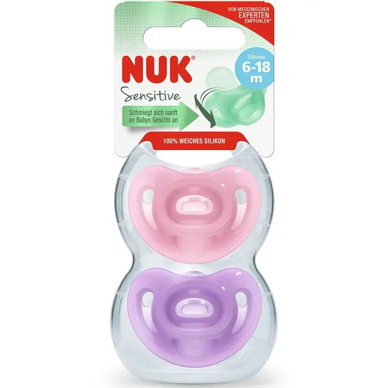 Nuk Sensitive Schnuller 6-18 Silikon 2Ud.