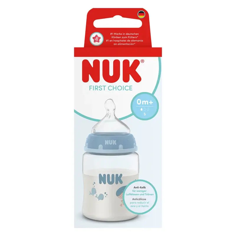 NUK First Choice+ Babyflasche 150 ml, Sauger S, 0m+, Wal