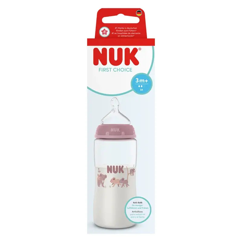 NUK First Choice+ Babyflasche 300 ml, Sauger M, ab 3 Monaten, Koala