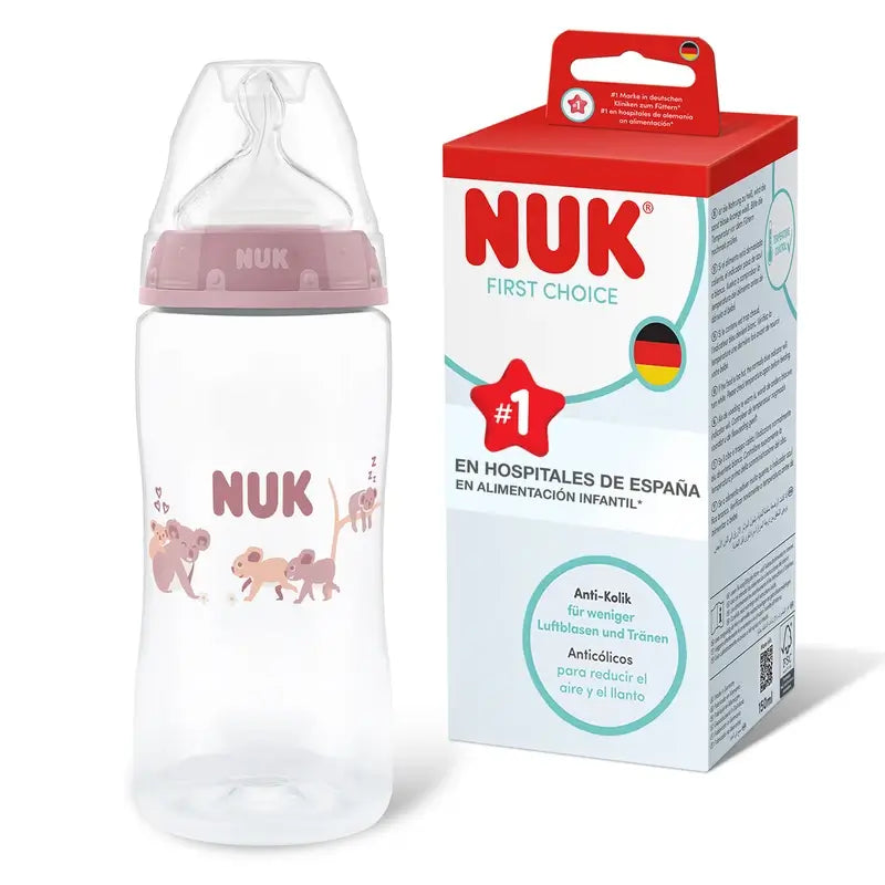 NUK First Choice+ Babyflasche 300 ml, Sauger M, ab 3 Monaten, Koala
