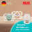 NUK Perfect Match Air Schnuller aus Silikon T0 0–2 Monate Fuchs/Bär, 2 Stück