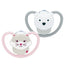 NUK Perfect Match Air Schnuller aus Silikon T3 18–36 Monate Katze/Eisbär, 2 Stück