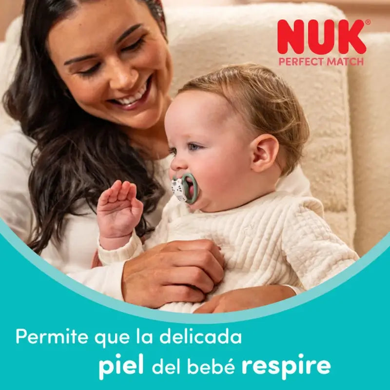 NUK Perfect Match Air Schnuller aus Silikon T3 18–36 Monate Mickey Mouse Rot/Grau, 2 Stück